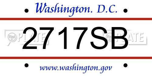 2717SB District Of Columbia License Plate