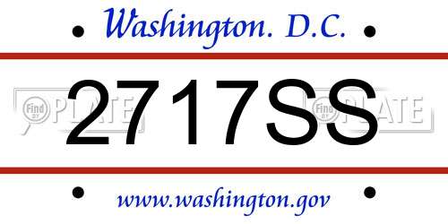 2717SS District Of Columbia License Plate