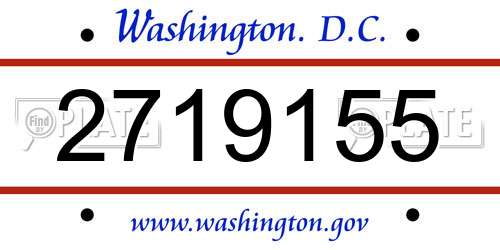 2719155 District Of Columbia License Plate