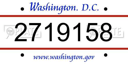 2719158 District Of Columbia License Plate