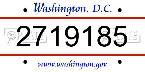 2719185 District Of Columbia License Plate