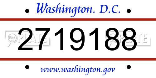 2719188 District Of Columbia License Plate