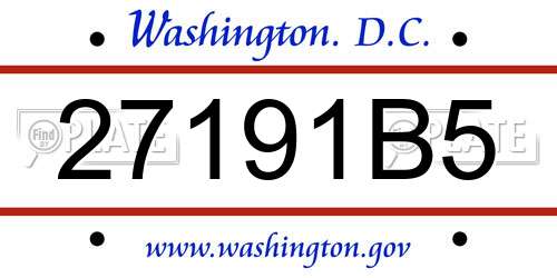 27191B5 District Of Columbia License Plate
