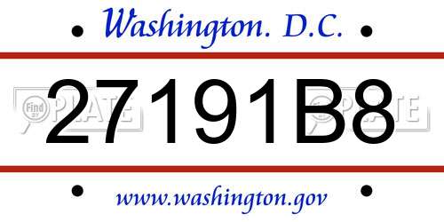 27191B8 District Of Columbia License Plate
