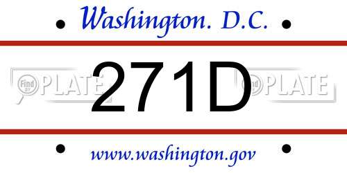 271D District Of Columbia License Plate
