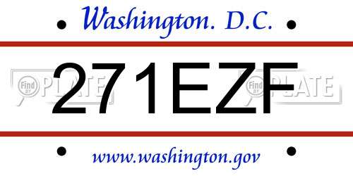 271EZF District Of Columbia License Plate