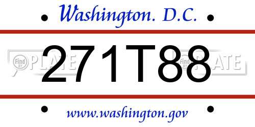 271T88 District Of Columbia License Plate