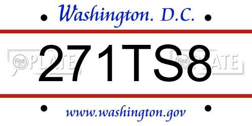 271TS8 District Of Columbia License Plate