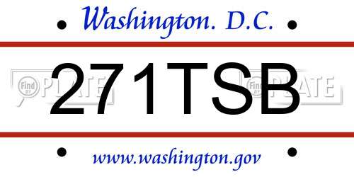 271TSB District Of Columbia License Plate