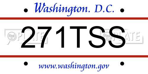 271TSS District Of Columbia License Plate