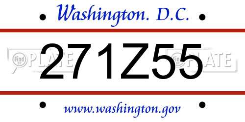 271Z55 District Of Columbia License Plate