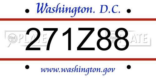 271Z88 District Of Columbia License Plate