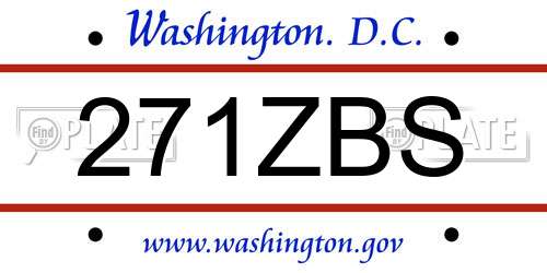 271ZBS District Of Columbia License Plate