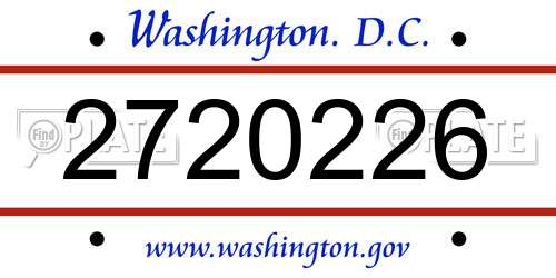 2720226 District Of Columbia License Plate