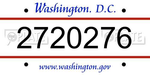 2720276 District Of Columbia License Plate