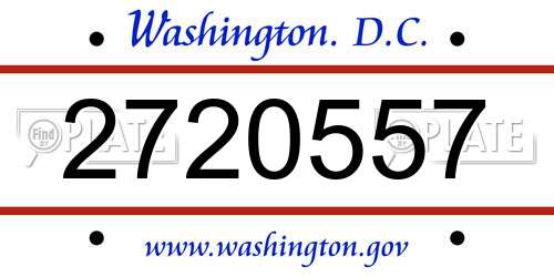 2720557 District Of Columbia License Plate