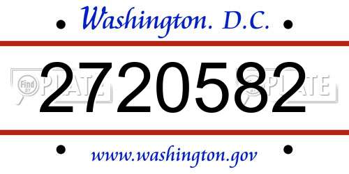 2720582 District Of Columbia License Plate