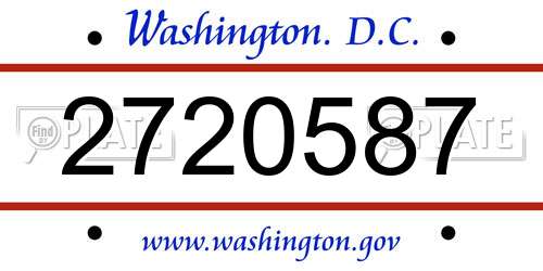2720587 District Of Columbia License Plate