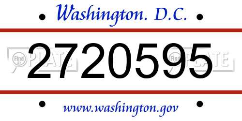 2720595 District Of Columbia License Plate