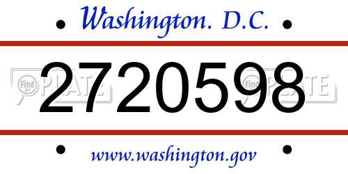 2720598 District Of Columbia License Plate