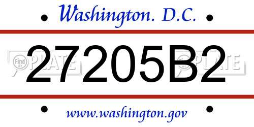 27205B2 District Of Columbia License Plate