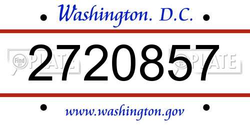 2720857 District Of Columbia License Plate