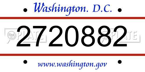 2720882 District Of Columbia License Plate