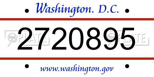 2720895 District Of Columbia License Plate