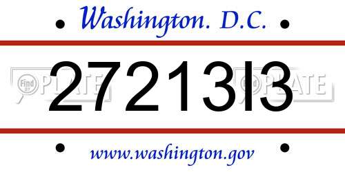27213I3 District Of Columbia License Plate