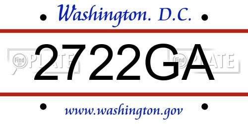 2722GA District Of Columbia License Plate