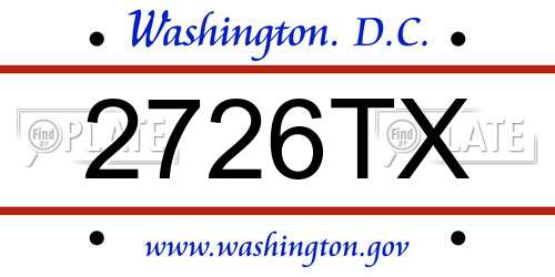 2726TX District Of Columbia License Plate
