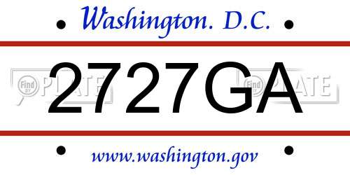 2727GA District Of Columbia License Plate