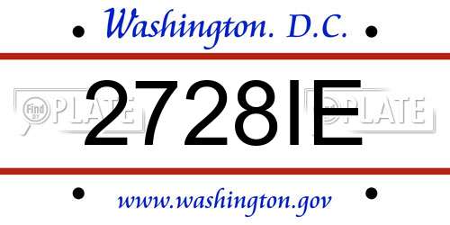 2728IE District Of Columbia License Plate