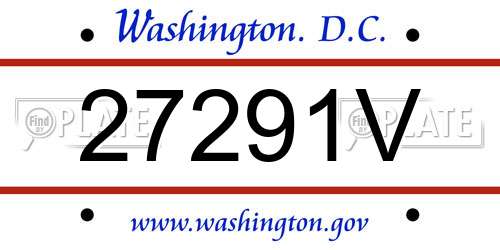 27291V District Of Columbia License Plate