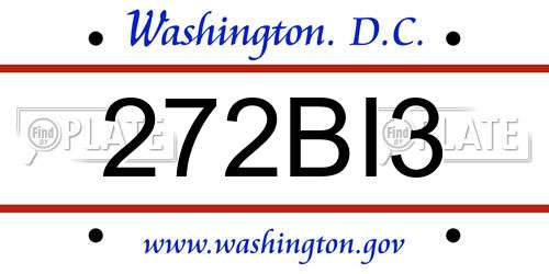 272BI3 District Of Columbia License Plate