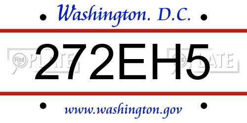 272EH5 District Of Columbia License Plate