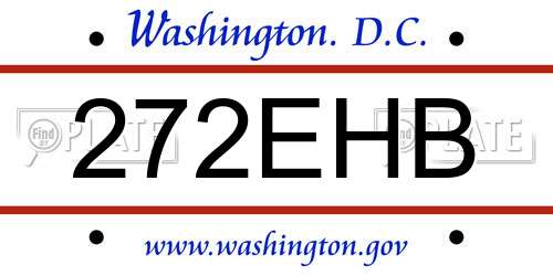 272EHB District Of Columbia License Plate