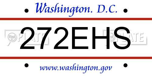 272EHS District Of Columbia License Plate