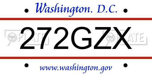 272GZX District Of Columbia License Plate
