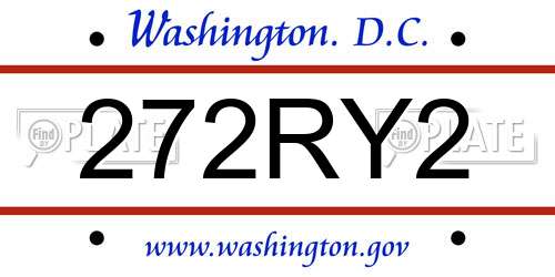 272RY2 District Of Columbia License Plate