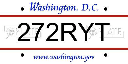 272RYT District Of Columbia License Plate