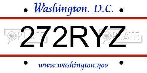 272RYZ District Of Columbia License Plate