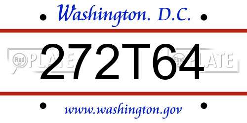 272T64 District Of Columbia License Plate