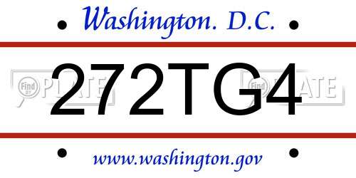 272TG4 District Of Columbia License Plate