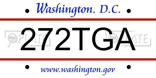 272TGA District Of Columbia License Plate