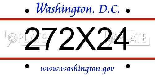 272X24 District Of Columbia License Plate