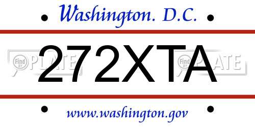 272XTA District Of Columbia License Plate