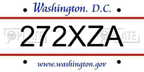 272XZA District Of Columbia License Plate