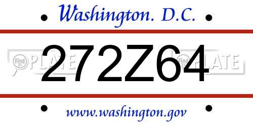 272Z64 District Of Columbia License Plate