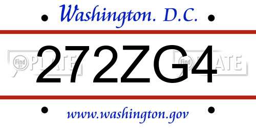 272ZG4 District Of Columbia License Plate